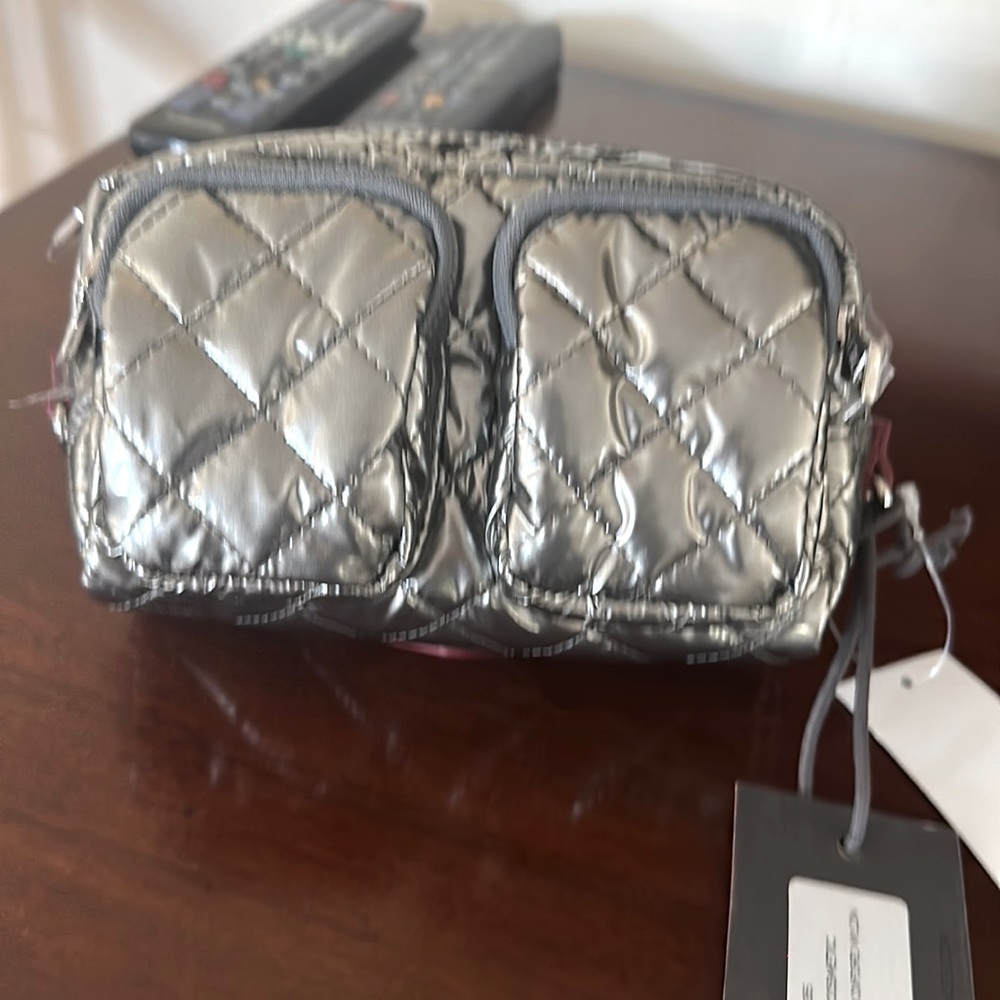 MZ Wallace NWT medium gunmetal cosmetic bag, limited edition color